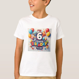 Camiseta Alegre celebración de cumpleaños 6 niños