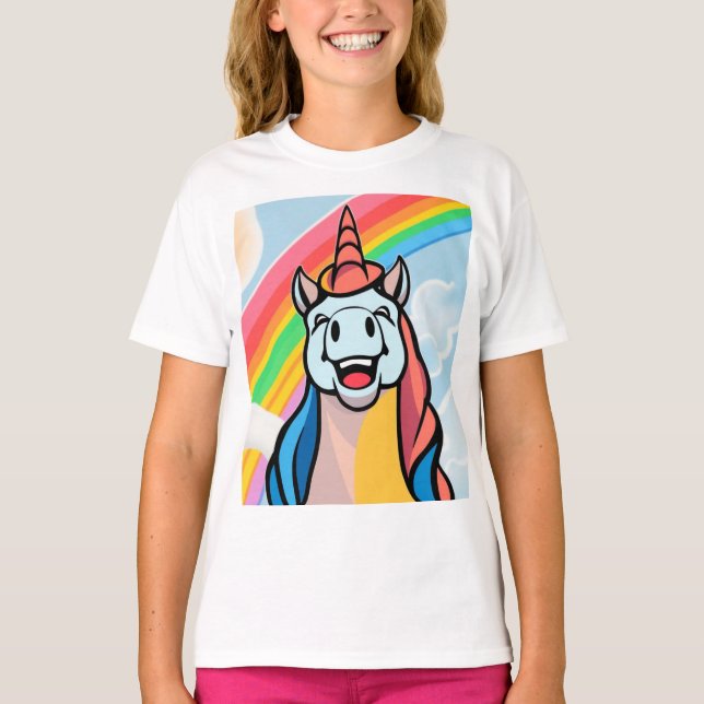 Camiseta Alegre cierre de Unicornio (Anverso)