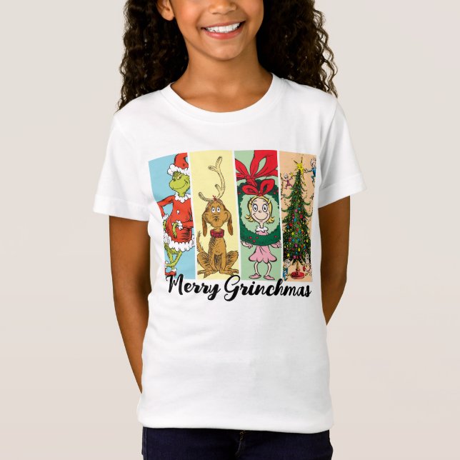 Camiseta Alegre Collage Navideño del Grinch (Anverso)