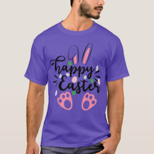 Camiseta alegre conejo de conejo de pascua cara divertido d