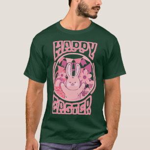 Camiseta alegre conejo de conejo de pascua cara divertido d