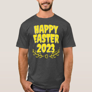 Camiseta alegre conejo de conejo de pascua cara divertido d