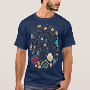 Camiseta alegre conejo de conejo de pascua cara divertido d