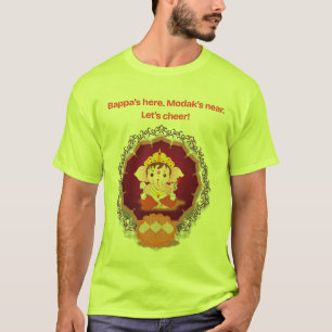 Camiseta Alegre de Ganpati Modak – Bappa está aquí