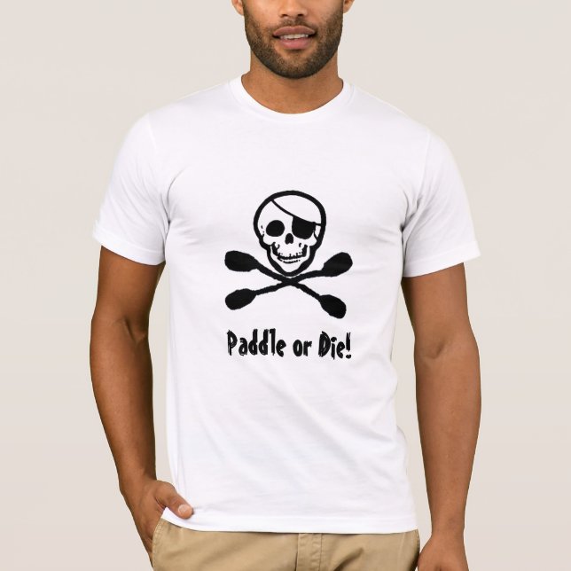 Camiseta alegre de Rogelio del pirata del kajak (Anverso)
