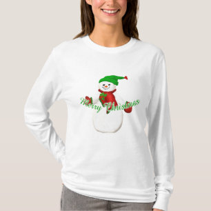 Camiseta alegre del muñeco de nieve del navidad