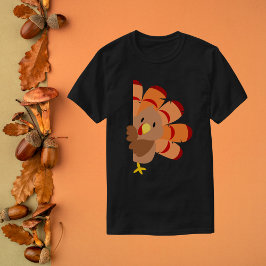 Camiseta Alegre Día de Acción de Gracias de Peeking Turkey