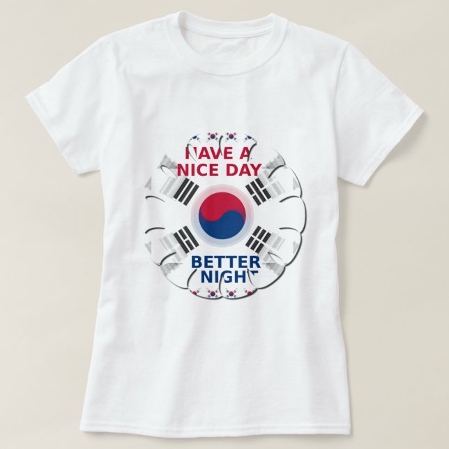 Camiseta Alegre diseño de arte de bandera coreana "Ten un b (Diseño del anverso)