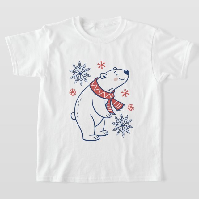 Camiseta Alegre diseño de vacaciones de invierno en oso pol (Distribución)