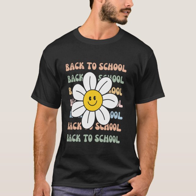 Camiseta Alegre diseño floral de vuelta a la escuela (Anverso)