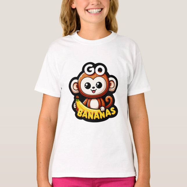 Camiseta ¡Alegre el banano de los monos, divertirse, irse a (Anverso)