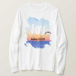 Camiseta Alegre Escritura Puesta de sol brillante sobre el 