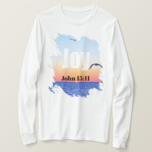 Camiseta Alegre Escritura Puesta de sol brillante sobre el 