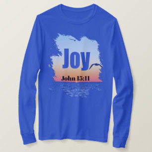 Camiseta Alegre Escritura Puesta de sol brillante sobre el