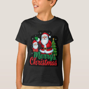 Camiseta "Alegre festivo: Árbol navideño y Santa Desig