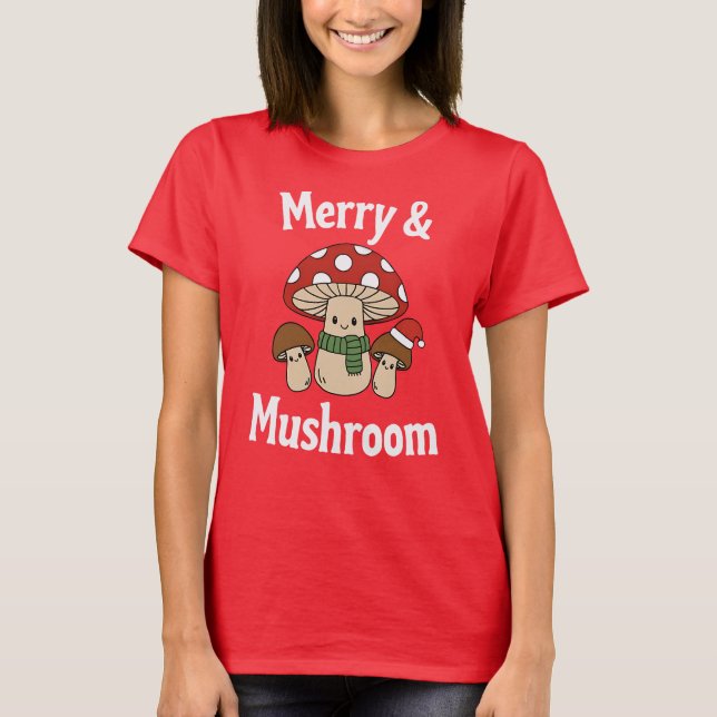 Camiseta Alegre & Hongo, Cute Christmas Toadstools (Anverso)