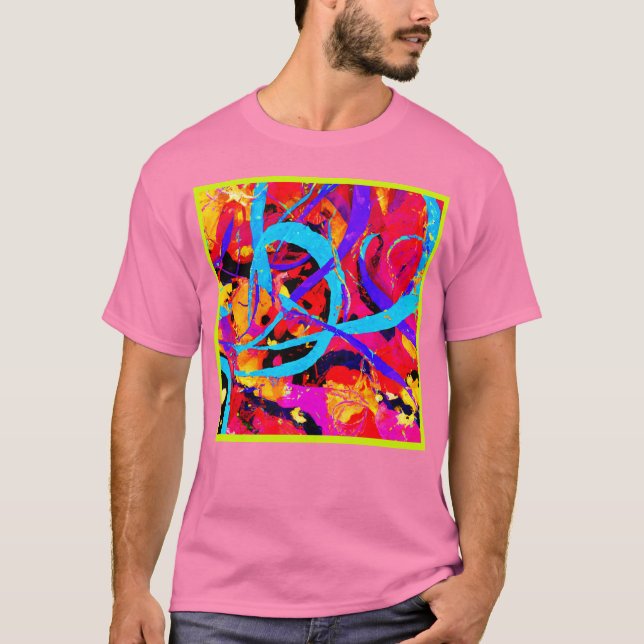 Camiseta Alegre juego de patrones coloridos (Anverso)