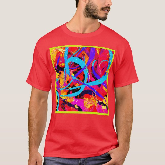 Camiseta Alegre juego de patrones coloridos (Anverso)