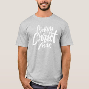 Camiseta Alegre Letra de Navidad Cristiana Religiosa