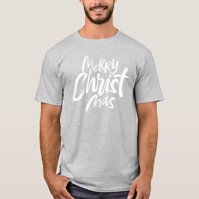 Camiseta Alegre Letra de Navidad Cristiana Religiosa (Anverso)