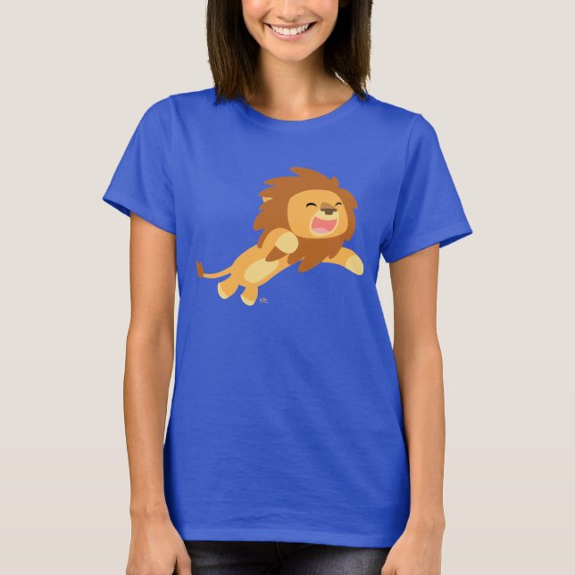 Camiseta alegre linda de las mujeres del león del (Anverso)