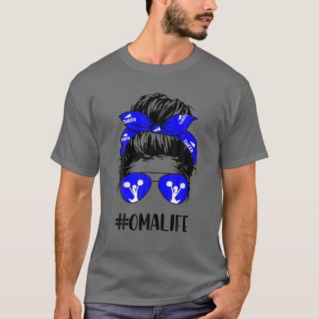 Camiseta Alegre madre animadora de Bun Hair de Oma Life (Anverso)