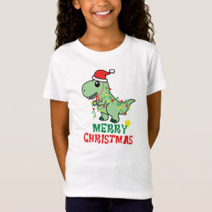 Camiseta alegre navidad dinosaurio