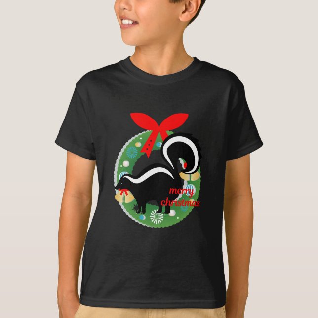 Camiseta alegre navidad skunk (Anverso)