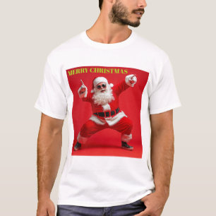 Camiseta Alegre Papá Noel con estilo – Vibrantes tonos navi