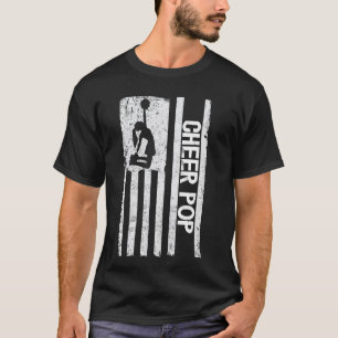 Camiseta Alegre Pop De Una Alegre Bandera De EEUU Cheerledi