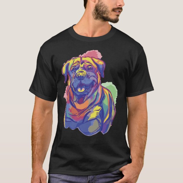 Camiseta Alegre Raza de Perro Rottweiler (Anverso)
