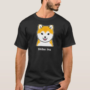 Camiseta Alegre Shiba Inu Pixel Art Premium