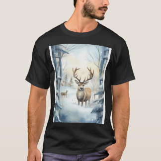 Camiseta Alegre Snowscape de renos