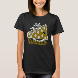 Camiseta Alegre WILDCATS Oro Megáfono Acento de flor cardía