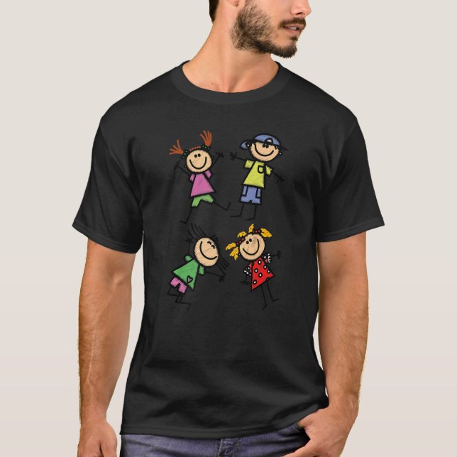 Camiseta Alegres niños romiantes 1 (Anverso)