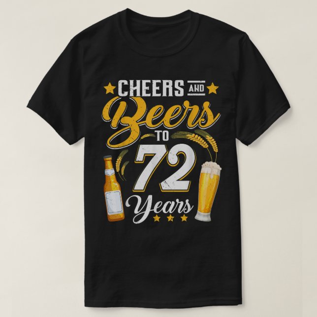 Camiseta Alegres Y Cervezas A 72 Años Graciosos 72º Cumplea (Diseño del anverso)