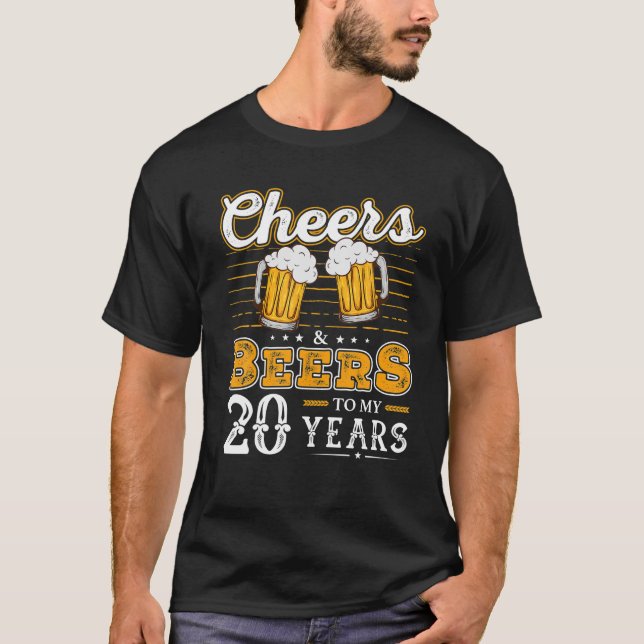 Camiseta Alegres Y Cervezas Graciosas Para Mis 20 Años 20 (Anverso)