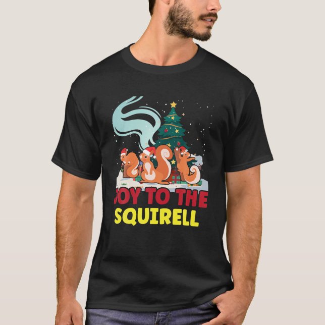 Camiseta Alegría A Los Navidades De ardilla Santa Elf Reind (Anverso)