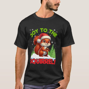 Camiseta Alegría a los Navidades de la ardilla Santa Hat al