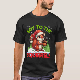 Camiseta Alegría a los Navidades de la ardilla Santa Hat al