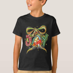 Camiseta Alegría Al Mundo Coqueta Lazo Navidad Natividad C
