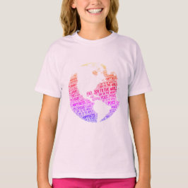 Camiseta Alegría al mundo: paz y felicidad - arte de la pal