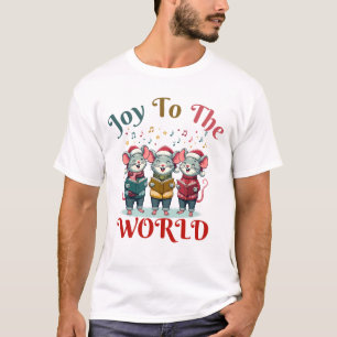 Camiseta Alegría Al Mundo - Trio De Ratones Navidades