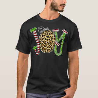Camiseta Alegría con Navidades de canas de leopardo