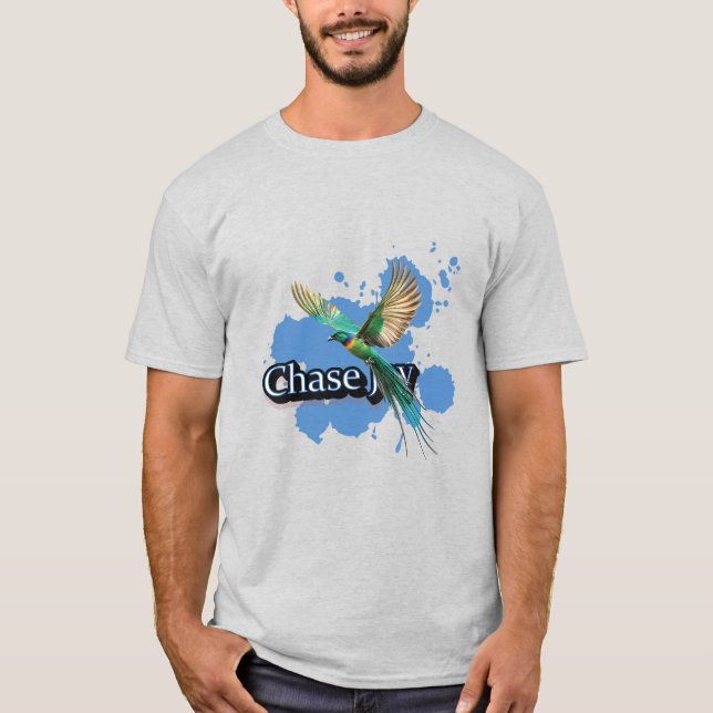 Camiseta Alegría de Chase - Vibrante pájaro en vuelo (Anverso)