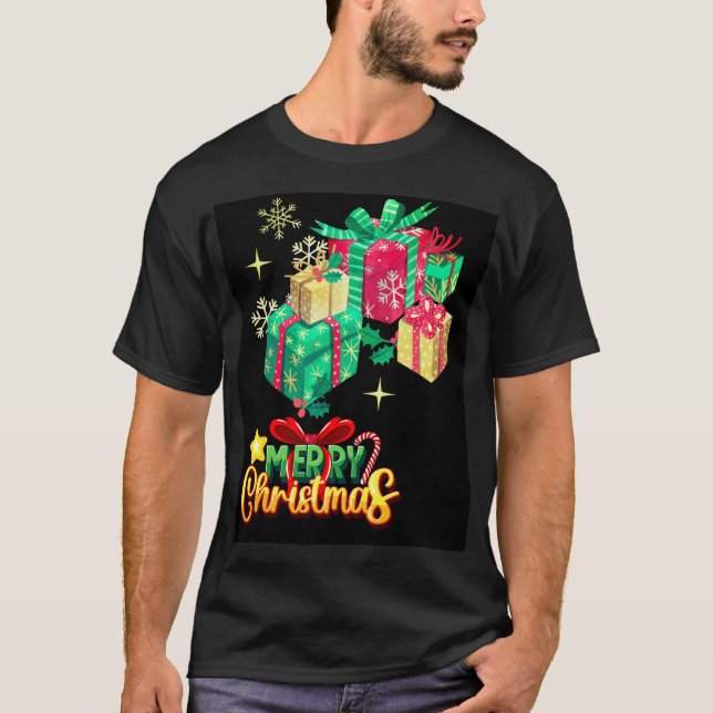 Camiseta Alegría de los Navidades festivos: Vibrantes regal (Anverso)
