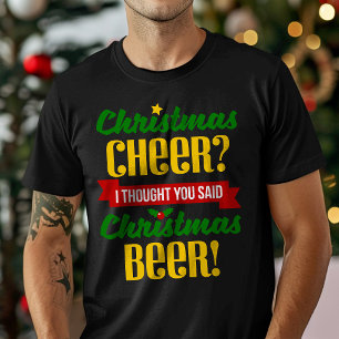 Camiseta Alegría de Navidad Pensé que dijiste Cerveza de Na