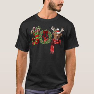 Camiseta Alegría de Pitbull de Navidad Reno Ciervo Divertid