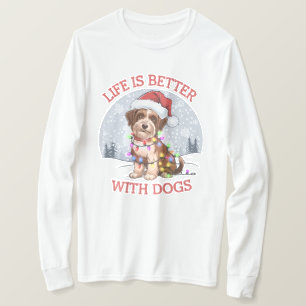 Camiseta Alegría del perro navidad: Un gráfico del vector f