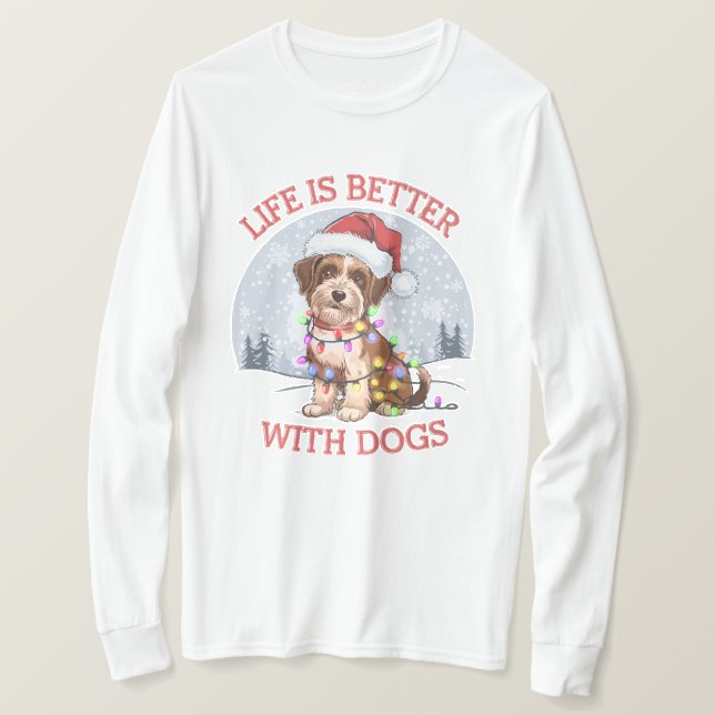 Camiseta Alegría del perro navidad: Un gráfico del vector f (Anverso del diseño)
